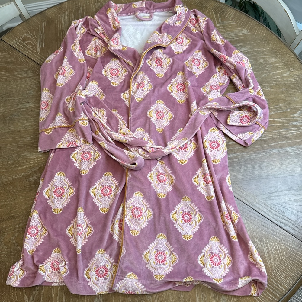 World Market Patterned Robe with Belt